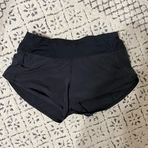 lululemon black speed up shorts
